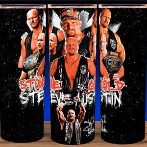 Stone Cold Steve Austin Wrestling Cup Mug Tumbler 20oz